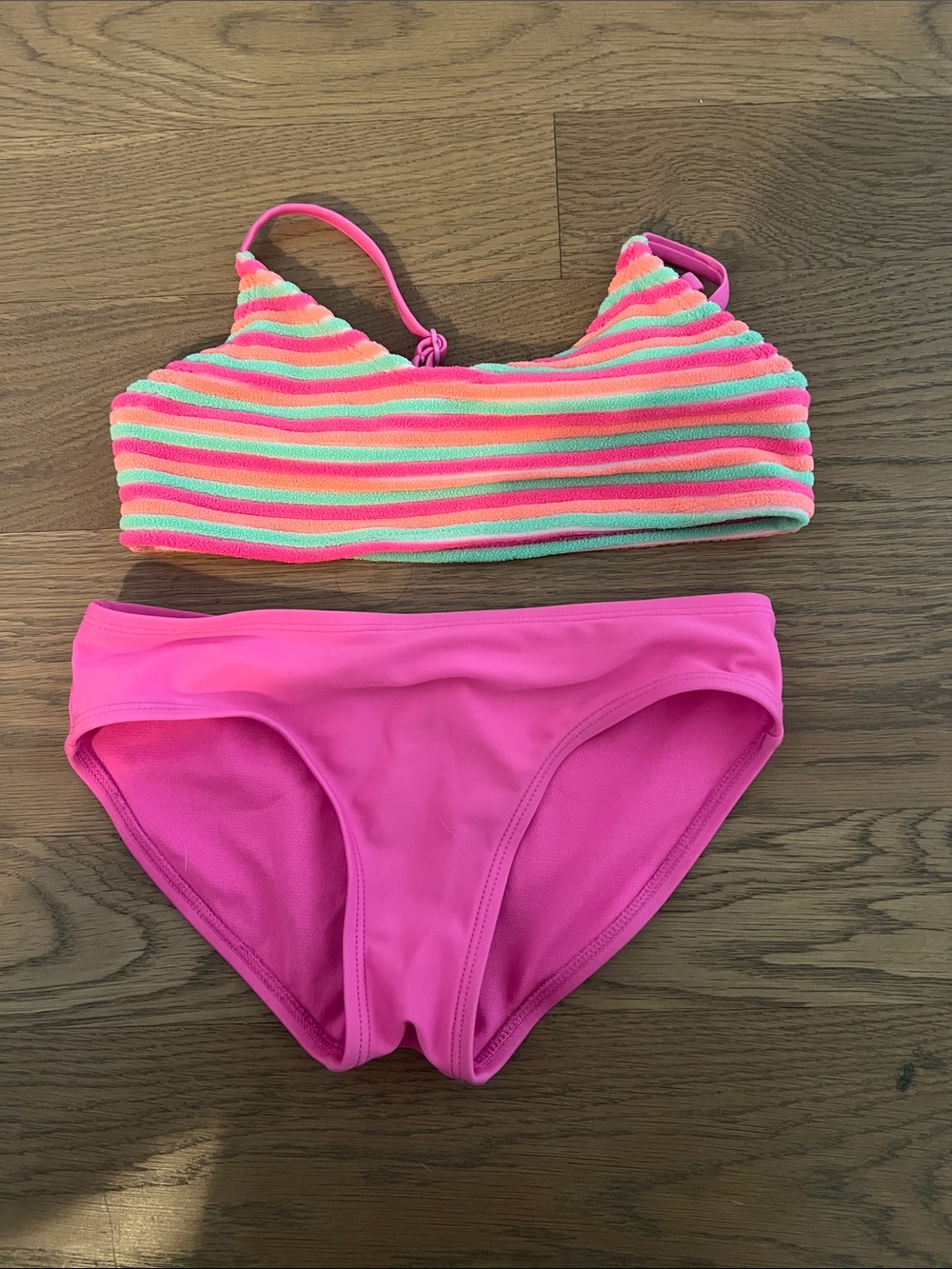 art class Pink & Multi-Stripe Girls' Two-Piece Swim Set